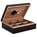 Zebra Humidor with Zebra Wood Finish, Includes Hygrometer and Humidifier, Holds Up to 50 Cigars
