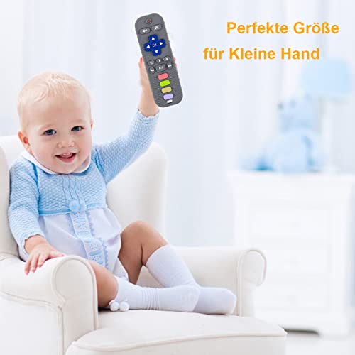 2 Stück Baby Beißring Silikon Kauspielzeug Zähne Spielzeug, Fernbedienung Weich Beißspielzeug Baby Teether für 3-18 Monaten, Beruhigt Babys Wundes Zahnfleisch – Bild 5