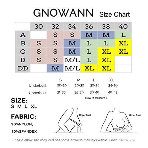 Gnowann Strapless Bra For Women Wirefree Non-Slip Silicone Bandeau Bra Seamless Padded Comfy Tube Top Black L #TOP6