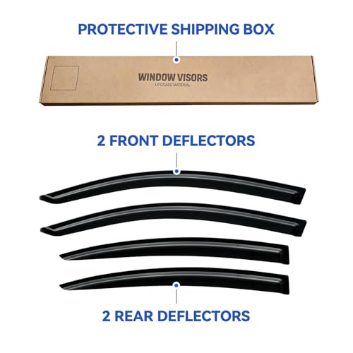 Image of Window Visors Rain Guards Shield for 2004-2009 Mazda 3 Sedan, Out-Channel Window Vent Wind Deflectors Visors Shades for 04-09 Mazda 3 (Not for Mazda 3 Hatchback)