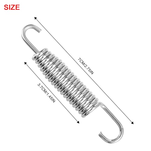 Larcele 2 Stück 70mm Auspufffedern Motorrad, Edelstahl Schalldämpfer Auspuffrohr Feder Haken für Motorrad Roller MT/TH-01