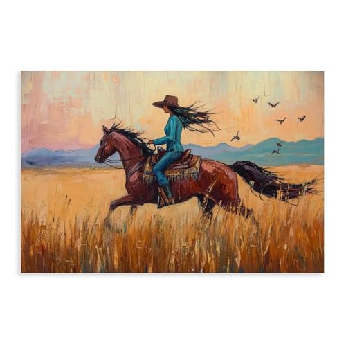 Toile de cowboy en chemise bleue pour transformer l'ambiance de votre chambre à coucher