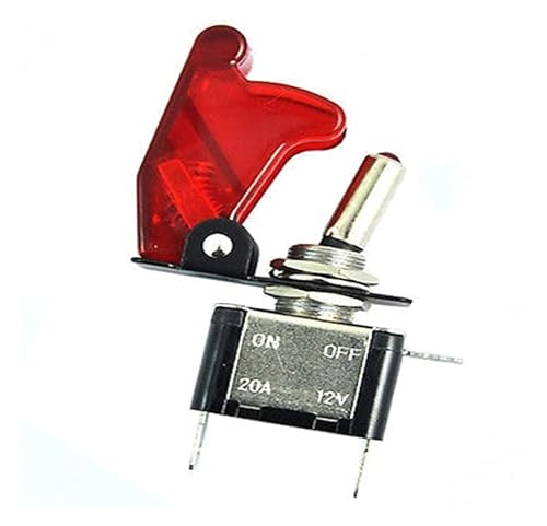 Bouton commutation bascule voiture 12V 20A SPST LED rouge