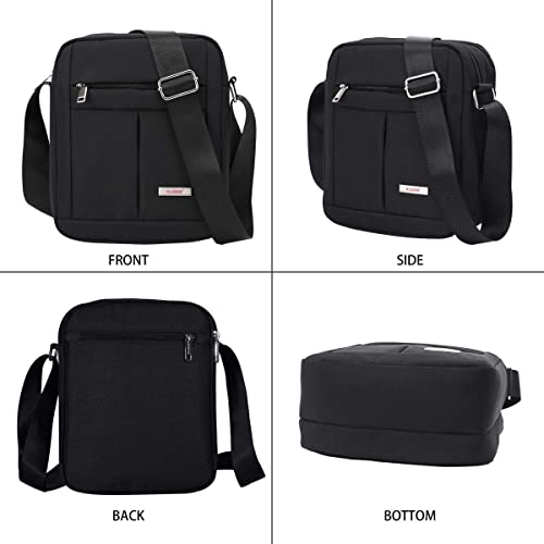 Kl928 Men's Messenger Bag - Crossbody Shoulder Bags Travel Bag Man Purse Casual Sling Pack For Work Business (1401-2-Black) #TOP2