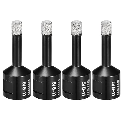 PATIKIL 5/16" Diamond Hole Saw 8mm with 5/8"-11 Thread Black 4Pcs