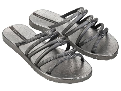 Ipanema Women's Diversa Mais Slide Ad Flip-Flop, Metallic Silver, 7 UK