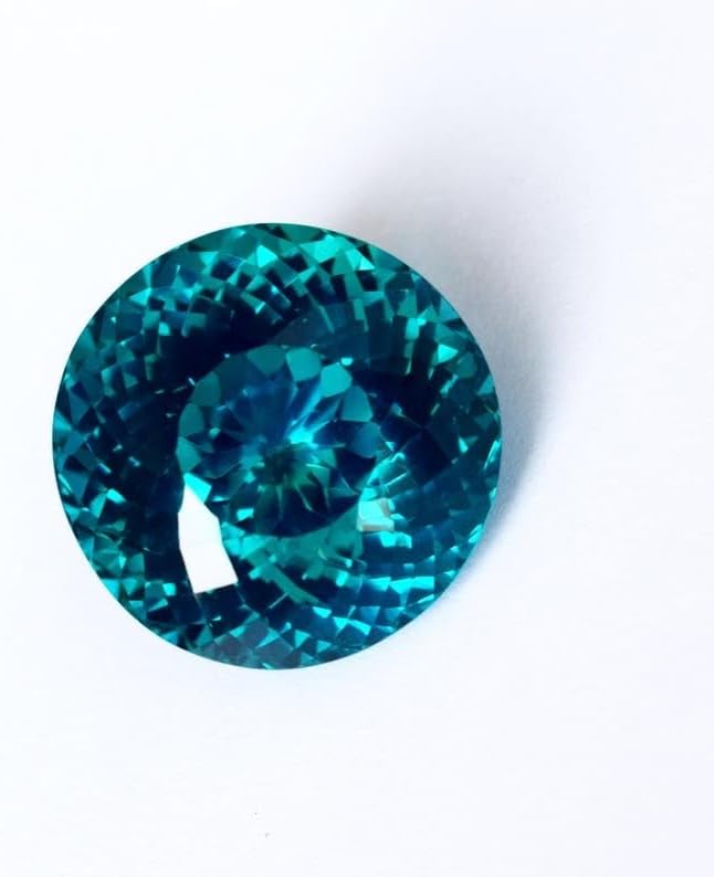 32-34 Ct Rare Green Ceylon Sapphire Loose Gemstone – Certified Round Cut 19×19×11mm | Brilliant Crystal for Rings, Healing Energy & Jewelry Making