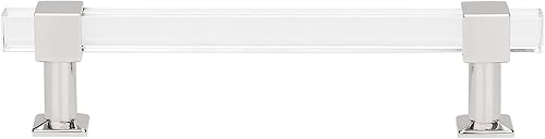 Miniatura 8 de Mengico Tiradores de gabinete de 3-34 pulgadas, manijas de gabinete de cocina, manijas de cajón modernas cromadas pulidas, paquete de 5 accesorios