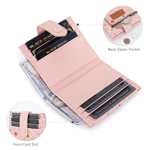 Image of Montana West X Wrangler Small Wallets for Women Ladies Girls RFID Minimalist Card Holder Billfold Thin Cash Wallet with Zipper Coin Pocket