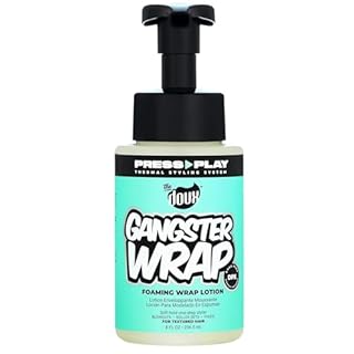 The Doux GANGSTER WRAP Foaming Wrap Lotion for Curly Hair – Heatless Curls & Anti-Frizz Styling Mousse – Curl Cream for Blowouts, Roller Sets, Pixie Cuts & Hair Wraps with Heat Protection