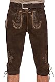 Lederhose knielang MarJo Trachten Kniebundlederhose - SCHORSCHI - Dunkelbraun, Größe 52