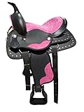 Silla de montar pony western Cwell Equine Western Saddle West, Rosa, Pony 12\"