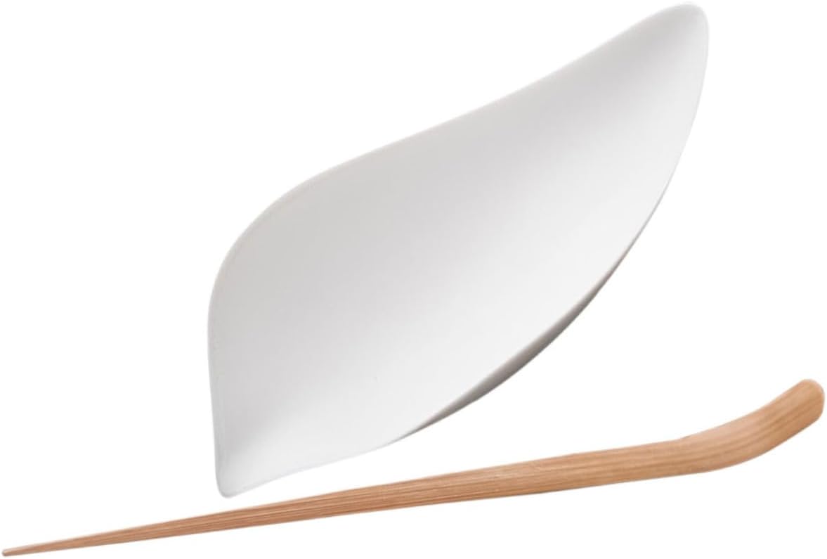 KICHOUSE Organic Loose Leaf Tea Spoon for Tea Holder Ceramic Scoop Nonstick Spoon Decorative Holder