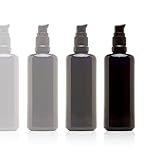 Infinity Jars 100 Ml (3.4 fl oz) Black Ultraviolet Glass Push Pump Bottle 10-Pack