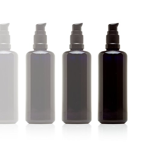Infinity Jars 100 Ml (3.4 Fl Oz) Black Ultraviolet Glass Push Pump Bottle 10-Pack #TOP12