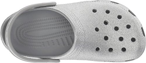Crocs unisex adult Classic Glitter Clog, Silver, 6 Women 4 Men US | Image 1