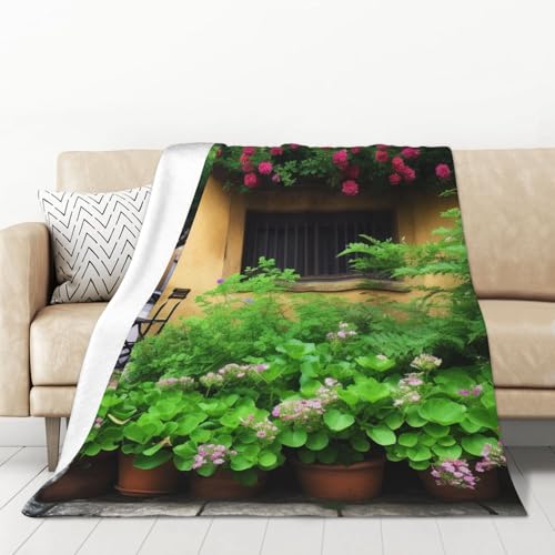 Couverture chaude pour canapé flanelle imprimé fleurs salon 127 x 178 cm - 2