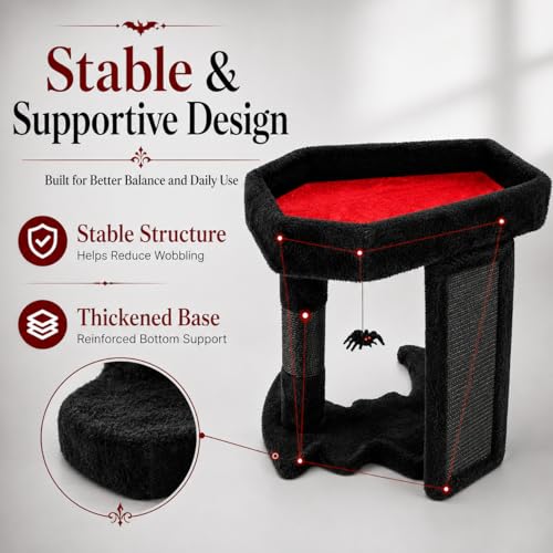 Árbol Rascador Gótico para Gatos con Cama Ataúd miniatura 6