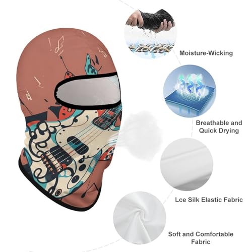 Balaclava para hombre y mujer, máscara para esquiar con estampado instrumental, cubreboca completo para ciclismo miniatura 3