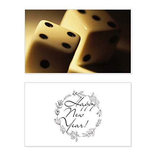 Tarjeta conmemorativa de Año Nuevo con diseño de dados interactivo para Nochevieja