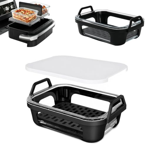 #rémunéré #Amazon<br>Plat en Verre Pour Air Fryer Avec Poignées en Silicone pour Ninja