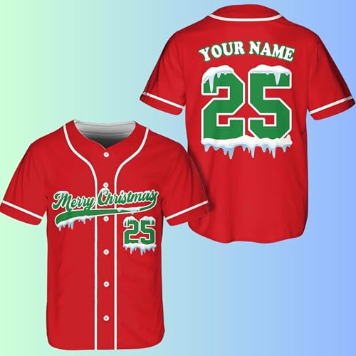 Camiseta personalizada de béisbol de Navidad - Jersey personalizado de grupo familiar de Navidad a juego, festivo para amantes del béisbol A2 blanco miniatura 4