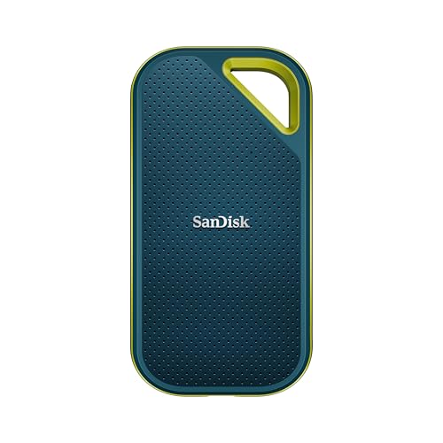SanDisk Extreme Pro Disque SSD Portable 2 to (Jusqu’à 2 000 Mo/s en Lecture/écriture, chiffrement matériel AES 256 Bits, Protection Contre des Chutes de 3 mètres) Monterey