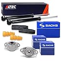 ATEC 2x Stoßdämpfer + SACHS Domlager + SACHS Staubschutzsatz hinten Kompatibel mit AUDI A1 (8X1, 8XK, 8XA, 8XF), SEAT CORDOBA (6L2), IBIZA 3 (6L1), 4, SKODA FABIA, ROOMSTER VW Fox, POLO