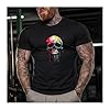 GYMTIER Skull Painted - Men's Gym T-Shirt - Bodybuilding Workout Top, Black, M #1