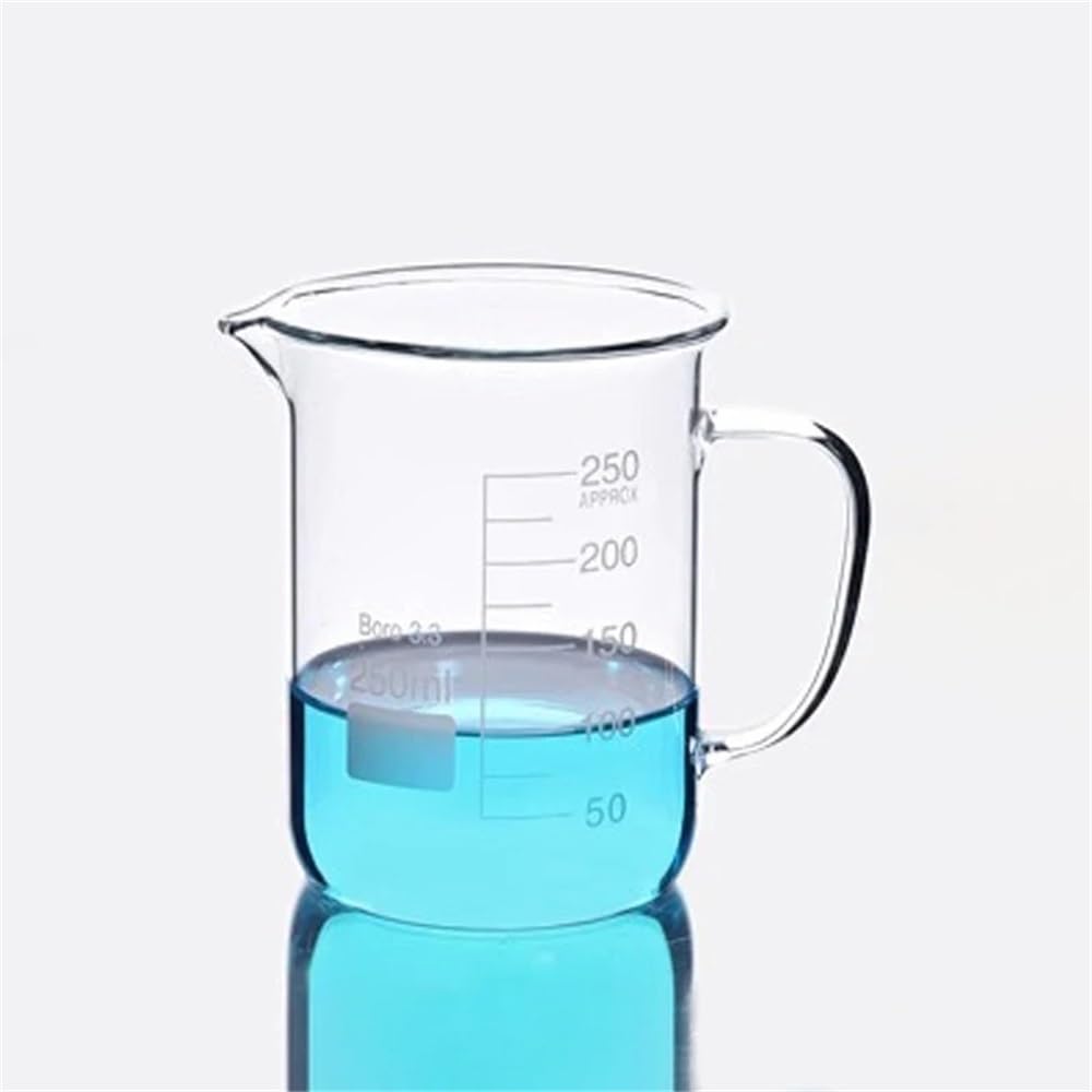 Vetreria da laboratorio Becher in vetro da 150 ml a 2000 ml 3.3 con manico Vetreria graduata da laboratorio(2000ml)