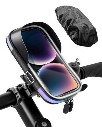 WATSABRO Handyhalterung Fahrrad Wasserdicht Handyhalter 360°Drehbarem Fahrradtasche Lenkertasche für Smartphones bis zu 7 Zoll mit Regenhaube Fahrradtasche für MTB, Rennrad, Ebike