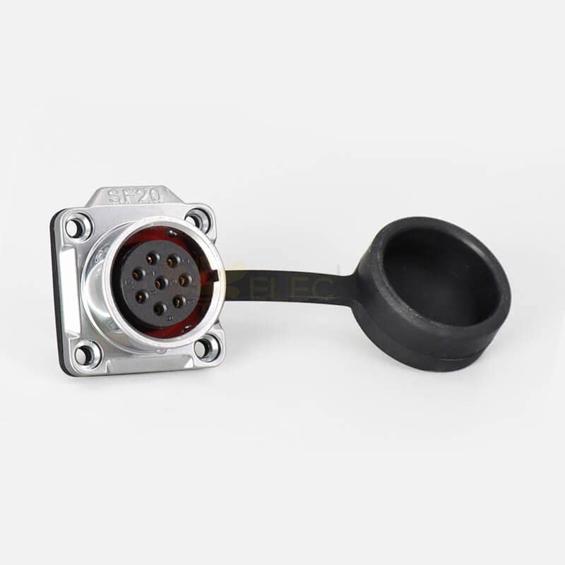 SF20 8 Pin Plug+Socket 4-Hole Flange Waterproof Metal Aviation Quick Push-Pull Circular Industrial