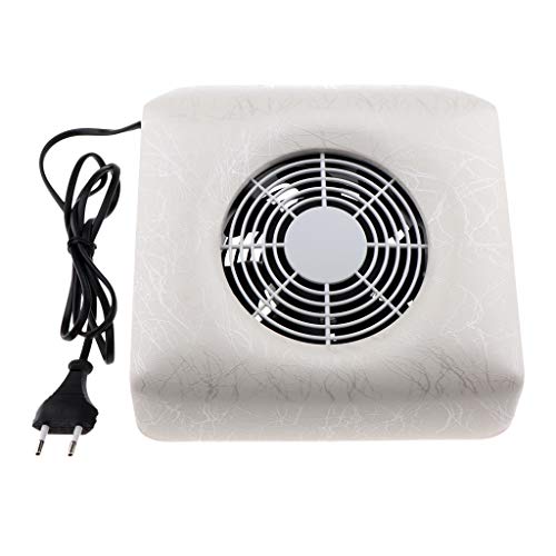 B Baosity Profesional Colector Aspirador de Polvos de Uñas para Salón de Manicuras - Blanco