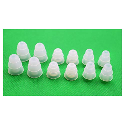 Motanar Triple Flange Ear Tip, 6 Pairs S/M/L Size Triple Three Flange Noise Isolate Silicone Cushion Ear Bud Tips with 4mm Connector Hole, Fit for Most in Ear Earphone (Clear(SML))