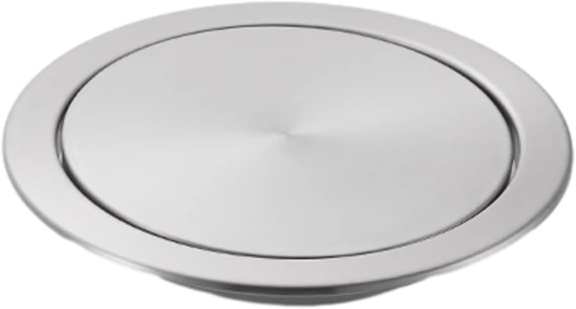 Trash can Embedded Trash Bin Lid,430 Stainless Steel Kitchen Trash Can Built-in Balance Swing Flap for Kitchen, Dining Table,Rose Gold