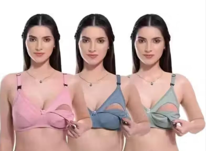 Women Cotton Non Padded Mother Bra Pack of 3 (in, Numeric, 32, B)-image-22