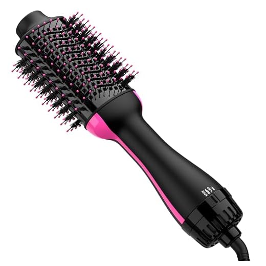 Hair Dryer Brush Blow Dryer in One, Upgraded 4 in 1 Hair Dryer and Styler Volumizer with Negative Ion Anti-frizz Ceramic Titanium Barrel Hot Air Hair Straightener Brush