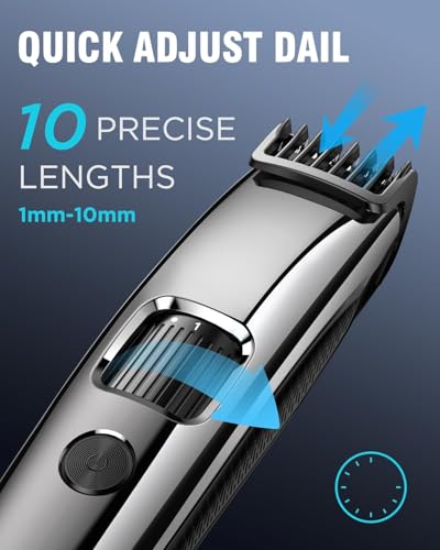 Barttrimmer Herren,Rasierer Herren Elektrisch mit Batterieanzeige, Bartschneider Trimmer Haarschneider mit ZoomRad(1-10mm),Gesichtshaartrimmer Intimrasierer Shaver,Full Body Hair Groomer für Männ,USB