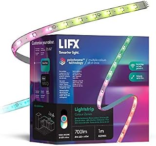 LIFX Lightstrip 1 m, Wi-Fi Smart LED Light Strip, Full Colour Zones with Polychrome Technology, No bridge required, Compatible with Alexa, Hey Google, HomeKit and Siri