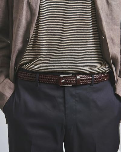 Image of CHAOREN Mens Braided Woven Leather Belt 35MM - Built to Last, Snug Fit | Fully Adjustable, Break-Resistant, Casual-Elegant Vibe, Versatile for Golf, Jeans & Dress, Gift Box