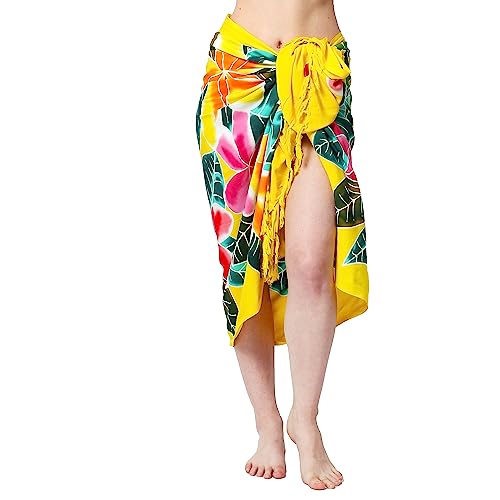 SAIVONA Grand paréo sarong pour femme - Jupe portefeuille - Pour la plage - Opaque - Serviette enveloppante - Robe portefeuille - Fabriquée à la main en...
