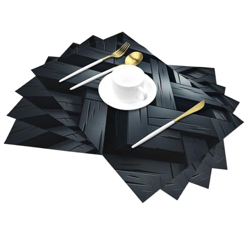 Sets de table antidérapants et lavables noirs pour protection cuisine - 6