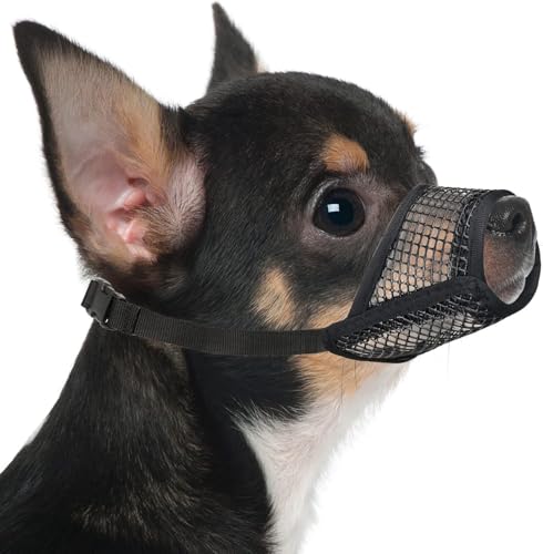 Mayerzon Hund Maulkorb, Soft Mesh Maulkörbe für kleine mittlere große Hunde Chihuahua Pudel Husky Labrador, atmungsaktiv Hund Maulkorb für Beißen Kauen Grooming, erlauben Hecheln Trinken. XXS
