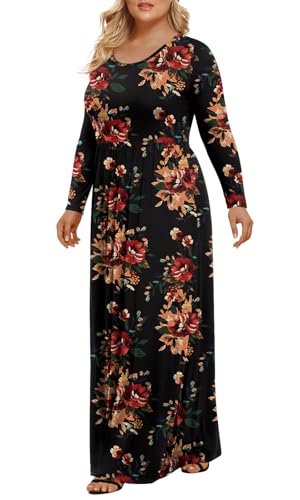 Image of LONGYUAN Women's Plus Size Maxi Dresses for Curvy Women Casual Long Dress XL-6XL