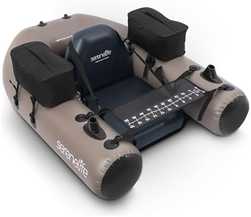 Serenelife Inflatable Fishing Float Tube – PVC Belly Boat for Ang...