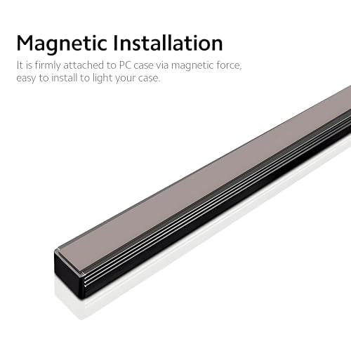 Image of ARGB LED Light Bar 280mm - Diamond-Cut Acrylic RGB Light for PC Cabinet | 5V 3-Pin Addressable Sync | Magnetic Ambient Lighting for Gaming Setup (Set of 1)