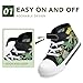 FUNCOO PLUS Boys Light Up Shoes Toddler Canvas Sneakers Kids High Top Fashion Shoe, Dinosaur, Toddler Size 9