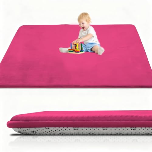 XUEGAIXIA Alfombra de Juego para Gatear, Alfombrilla de Gateo para Bebé, 70 x 160 cm Rosa Alfombra para Niños Antideslizante, Tapete Actividades Bebe, Alfombra de área alfombras Infantiles