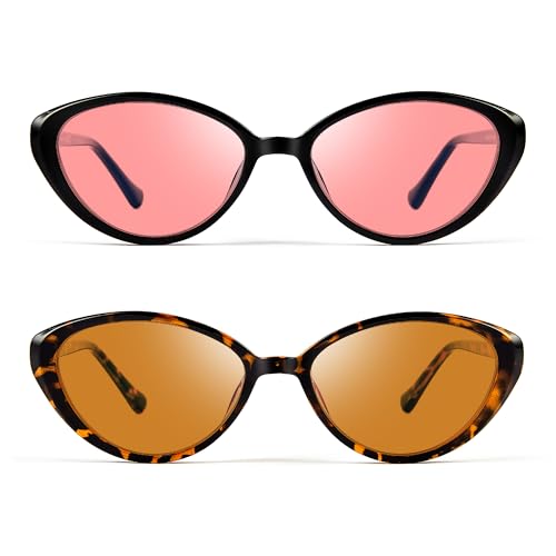 Image of Fluorescent-41 Pink Tinted Blue Light Blocking Glasses for Migraine, Light Sensitivity, Photophobia JF5002