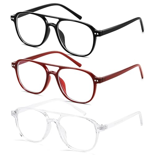 Image of FEISEDY Blue Light Blocking Glasses Women Men Square Computer Lightweight Pilot Glasses Anti Eyestrain & UV Glare B0141